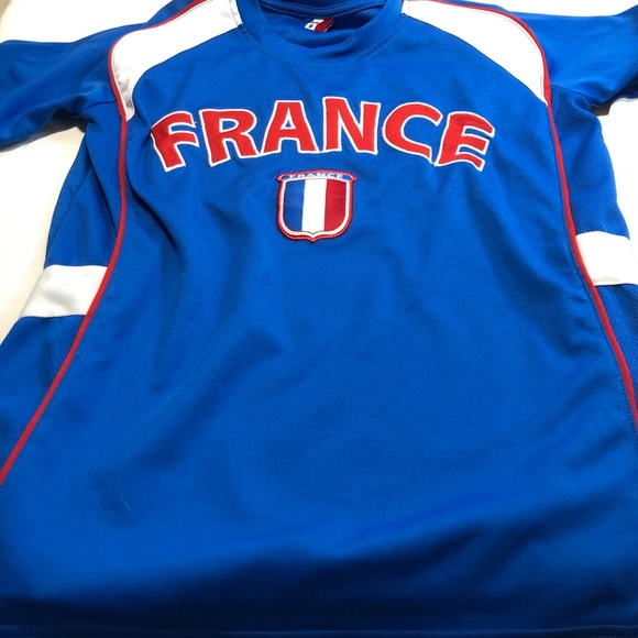 FRANCE Futbol Soccer Jersey #10 Youth 8 Blue Red Embroidered front - Picture 11 of 12